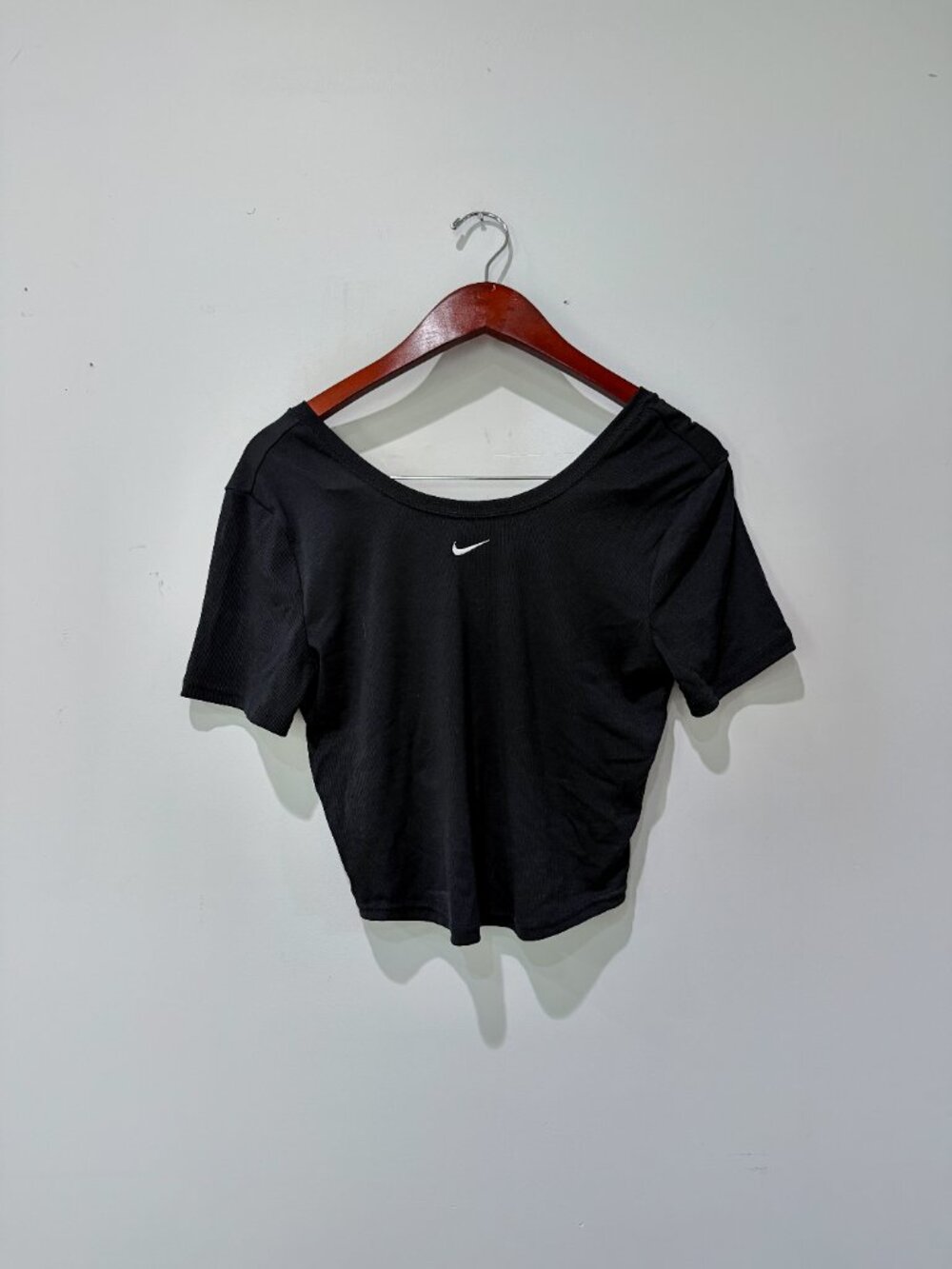 Nike Sportswear Chill Knit Scoop Back Mini Rib Top Black Women's M
